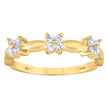 925 Sterling Silver Yellow-Tone Womens Cubic-Zirconia Flower Ring Size 8 - SLV-93549