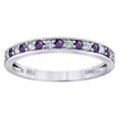 925 Sterling Silver Womens White Purple Cubic Zirconia Semi Eternity Stackable Wedding Band Ring Size 7