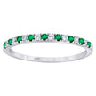 925 Sterling Silver Womens Green Cubic-Zirconia Eternity Band Ring Size-6 
