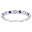 925 Sterling Silver Womens Royal Blue Cubic Zirconia Semi-Eternity Wedding Band Ring Size 7