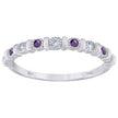 925 Sterling Silver Womens Purple Cubic Zirconia Semi-Eternity Wedding Band Ring Size 8 - SLV-93929