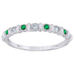 925 Sterling Silver Womens Green Cubic Zirconia Semi-Eternity Wedding Band Ring Size 8 - SLV-93937