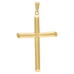 925 Sterling Silver Yellow-Tone Unisex Hollow Tube Cross Religious Charm Pendant
