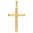 925 Sterling Silver Yellow-Tone Unisex Hollow Tube Cross Religious Charm Pendant
