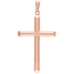 925 Sterling Silver Rose-Tone Unisex Hollow Tube Cross Religious Charm Pendant