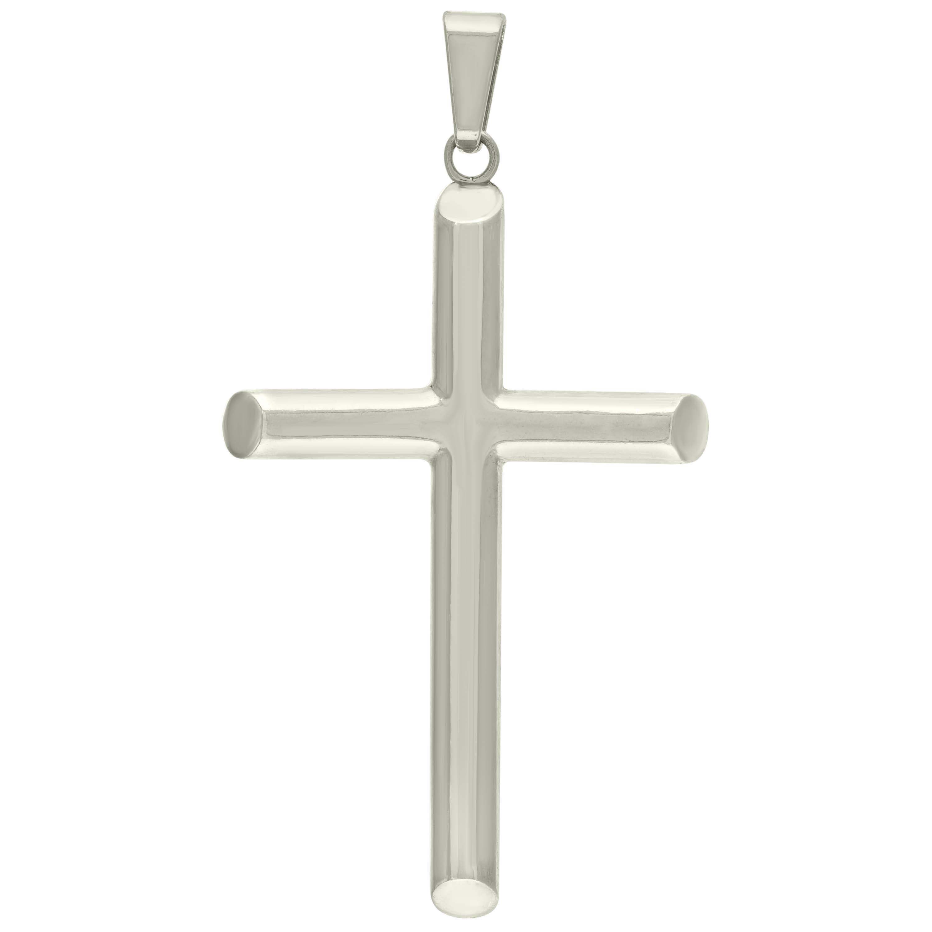 925 Sterling Silver Unisex Hollow Tube Cross Religious Charm Pendant