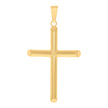 925 Sterling Silver Yellow-Tone Unisex Hollow Tube Cross Religious Charm Pendant