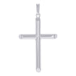 925 Sterling Silver Unisex Hollow Tube Cross Religious Charm Pendant