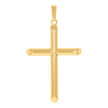 925 Sterling Silver Yellow-Tone Unisex Hollow Tube Cross Religious Charm Pendant