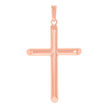 925 Sterling Silver Rose-Tone Unisex Hollow Tube Cross Religious Charm Pendant