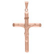 925 Sterling Silver Rose-Tone Unisex Religious Crucifix Charm Pendant