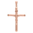 925 Sterling Silver Rose-Tone Unisex Religious Crucifix Charm Pendant