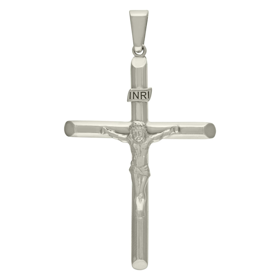 925 Sterling Silver Unisex Religious Inri Crucifix Charm Pendant