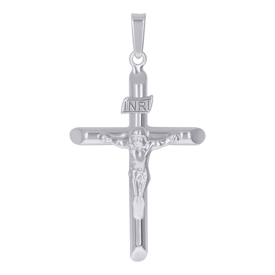 925 Sterling Silver Unisex Religious Inri Crucifix Charm Pendant