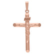 925 Sterling Silver Rose-Tone Unisex Religious Inri Crucifix Charm Pendant
