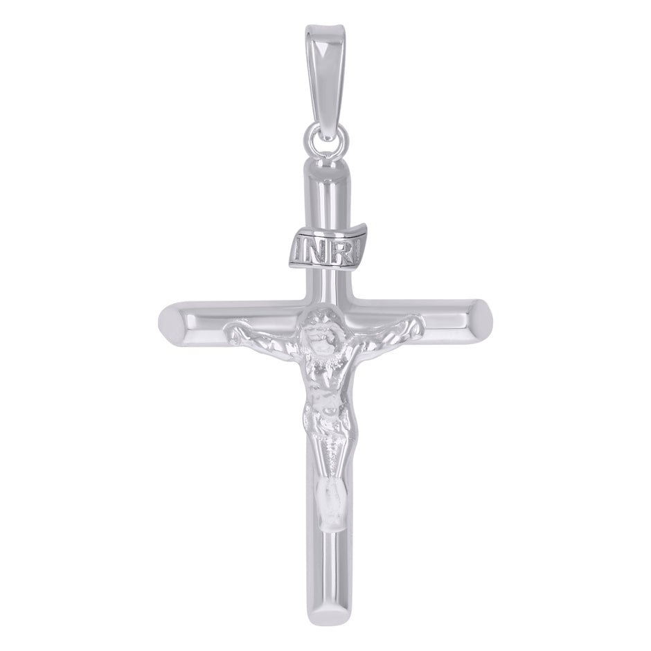925 Sterling Silver Unisex Religious Inri Crucifix Charm Pendant