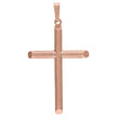 925 Sterling Silver Rose-Tone Unisex Hollow Tube Cross Religious Charm Pendant