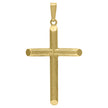 925 Sterling Silver Yellow-Tone Unisex Hollow Tube Cross Religious Charm Pendant