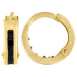 10kt Yellow Gold Womens Princess-Cut Black Cubic Zirconia Huggie Hoop Earrings