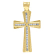 10kt Yellow Gold Unisex Cubic-Zirconia Religious Cross Charm Pendant