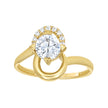 10kt Yellow Gold Womens Cubic-Zirconia Heart Prongs Openwork Fashion Ring