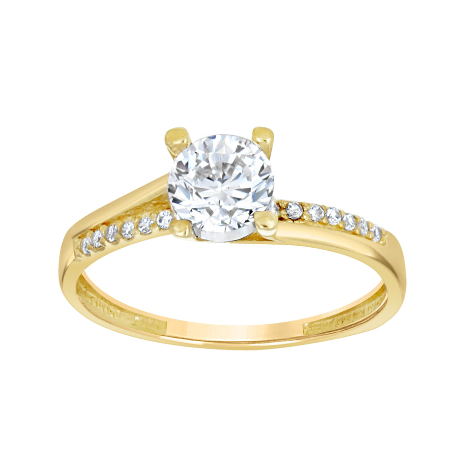 10kt Two-tone Gold Womens Cubic-Zirconia Fashion Ring