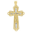 10kt Yellow Gold Unisex Cubic Zirconia Cubic-Zirconia Crucifix Cross Religious Charm Pendant