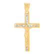 14Kt Yellow Gold Unisex Cz Crucifix Cross Religious Charm Pendant