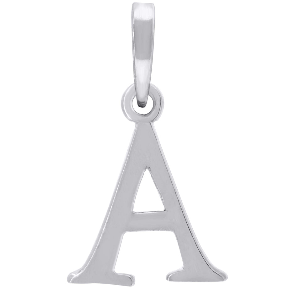 925 Sterling Silver Unisex Plain Initial Alphabet A Charm Pendant