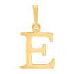 925 Sterling Silver Yellow-Tone Unisex Plain Initial Alphabet E Charm Pendant