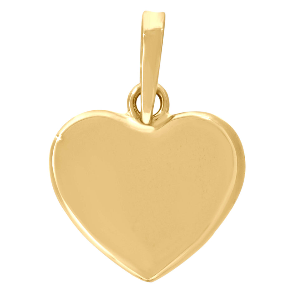 925 Sterling Silver Yellow-Tone Womens Heart Disc Charm Pendant