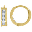 10kt Yellow Gold Womens Princess-Cut Cubic Zirconia Huggie Hoop Earrings
