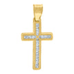 10kt Yellow Gold Cubic-Zirconia Unisex Latin Cross Religious Charm Pendant