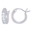 925 Sterling Silver Womens Round Cubic Zirconia Hoop Fashion Earrings 