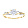 14Kt Two-Tone Gold Womens Cubic Zirconia Twisted Engagement Ring