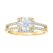 14Kt Two-Tone Gold Womens Cubic Zirconia Halo Engagement Ring