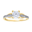14Kt Two-Tone Gold Womens Cubic Zirconia Polished Finish Engagement Ring