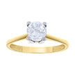 14Kt Two-Tone Gold Womens Cubic Zirconia Polished Finish Engagement Ring