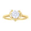 14Kt Yellow Gold Womens Cubic Zirconia Polished Finish Engagement Ring