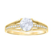 14Kt Two-Tone Gold Womens Cubic Zirconia Polished Finish Engagement Ring