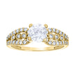14Kt Yellow Gold Womens Cubic Zirconia Polished Finish Engagement Ring