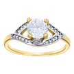 14Kt Two-Tone Gold Womens Cubic Zirconia Polished Finish Engagement Ring