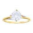 14Kt Two-Tone Gold Womens Cubic Zirconia Polished Finish Engagement Ring