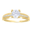 14Kt Yellow Gold Womens Cubic Zirconia Polished Finish Engagement Ring