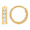 14Kt Tri-Color Gold Womens Princess-Cut Cubic Zirconia Single Row Huggie Hoop Earrings