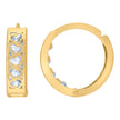 14Kt Yellow Gold Womens Princess-Cut Cubic Zirconia Heart Huggie Hoop Earrings
