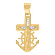 14Kt Yellow Gold Womens Cubic Zirconia Anchor Crucifix Cross Religious Charm Pendant