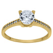 14Kt Yellow Gold Womens Cubic Zirconia Polished Finish Engagement Ring