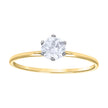 14Kt Two-Tone Gold Womens Cubic Zirconia Polished Finish Engagement Ring
