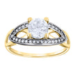14Kt Two-Tone Gold Womens Cubic Zirconia Polished Finish Engagement Ring